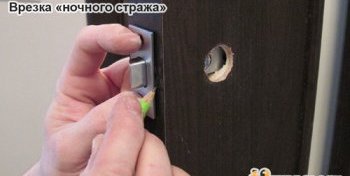 установка защелки в дверь